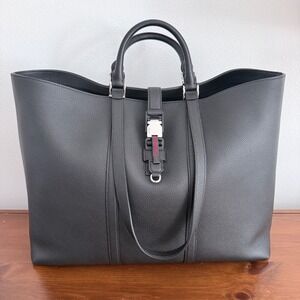 Gucci Black Leather Tote Bag 816753, New